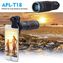 APEXEL 18X telescopio Zoom lente de teléfono móvil para iPhone Samsung Smartphones clip universal Telefon lente de cámara con trípode 18XTZJ