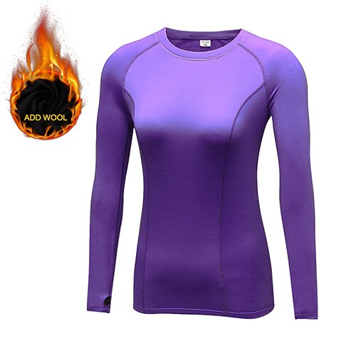 Yuerlian 15% Spandex Add Wool Women Fitness Tights T-shirt Workout Blouse Sport Running Sportswear Long sleeve Gym Yoga Shirt