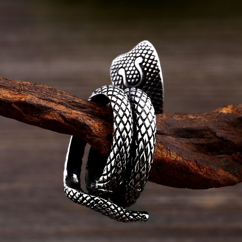 BEIER New arrive Snake Ring Factory Price Stainless Titanium Steel Punk Heavy Metal Animal Fashion Jewelry for man Gift BR8-842