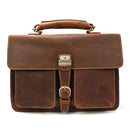 Luxury Fashion 100% Genuine Leather Men Briefcase Cow Leather Laptop Bag Vintage Shoulder Bag Real Cowhide Computer Bag 15.6"