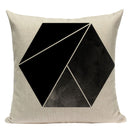 Pop Geometric Animal Cushion Cover Black White Linen Cushion Decorative Pillowcase Square High Quality Print Custom Throw Pillow