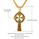 U7 Cross Irish Knot Necklace for Men Stainless Steel Triquetra Viking Triple Horn Of Odin Jewelry Necklace &amp; Pendant P754