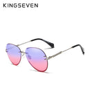 KINGSEVEN 2019 DESIGN Vintage Fashion Sun glasses Rimless Women Sunglasses Gradient Lens Brand Designer Oculos De Sol Feminino