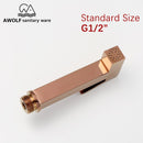 Solid Brass Rose Gold Hand Held Bidet Sprayer Square Toilet Shattaf Dual Single Copper Valve Douche Kit Shower Head AP2180