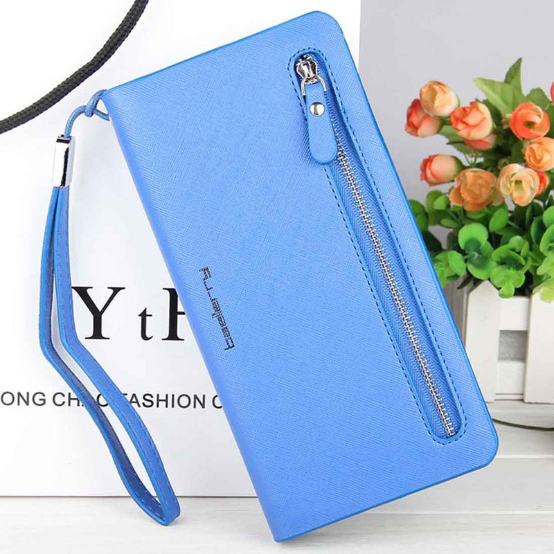 Baellerry Card holder Women Wallets Leather Long Design Quality Passport Cover Casual Women Purse Zipper Multi-function Wallet