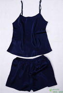 Women 100% Natural Silk 16 momme satin silk Camisole with Shorts Pajama Set Sleepwear M-2XL YM004