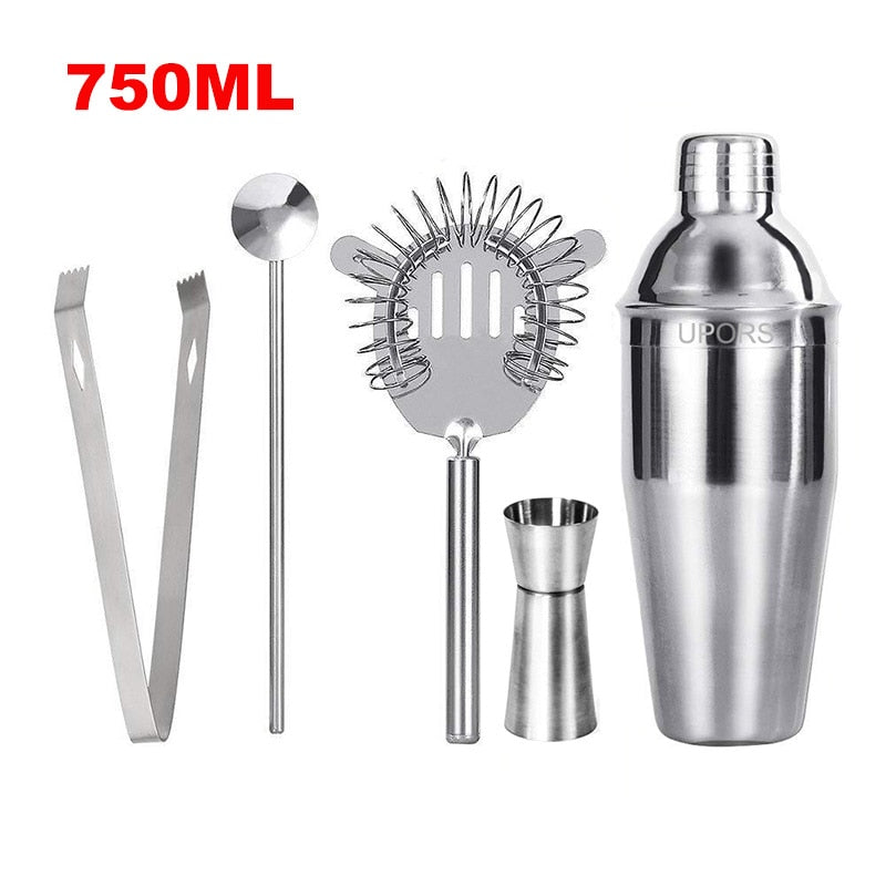 UPORS Stainless Steel Cocktail Shaker Mixer Wine Martini Boston Shaker For Bartender Drink Party Bar Tools 550ML/750ML