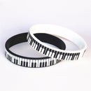 1PC Hot Sale Black White Printed Piano Keycboard Silicone Wristband Music Note Bracelet &amp;Bangles for Music Lover Fans Gift SH081