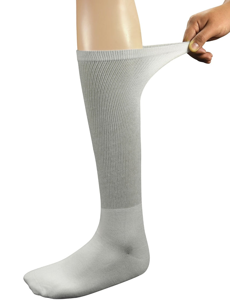 Mens Bamboo Diabetic Over The Calf Socks,4 Pack Size 10-13