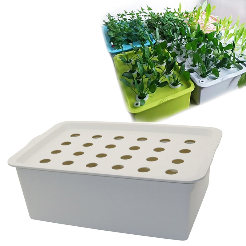 24 Löcher Plant Site Hydroponic Kit Gartentöpfe Pflanzgefäße Sämlingstöpfe Indoor-Anbaubox Growkit Bubble Nursery Pots 1 Set