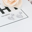 JewelOra Fashion Infinity Love Silver Color Cubic Zirconia Stud Earrings Trendy Party Accessories Earrings for Women