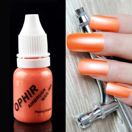 OPHIR 12 Farben Acryl-Wassertinten/Airbrush-Nageltinten für Nagelkunstfarbe Airbrushing Nagellack 30 ml/Flasche Pigment_TA100(1-12)