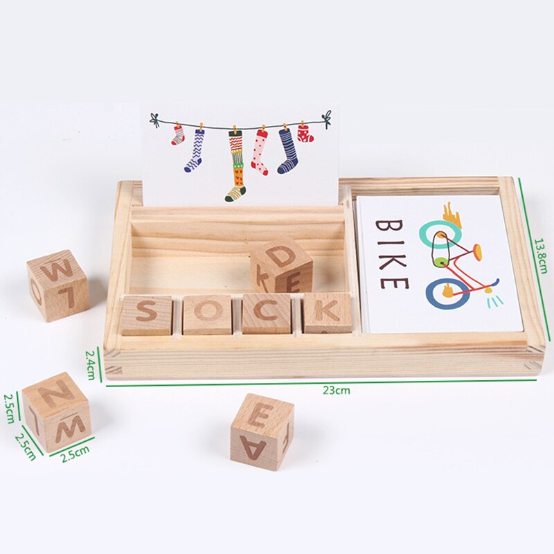 Candywood Wood Spelling Words Game Kids Early Educational Toys for Children Learning Wooden Toys Montessori Education Toy