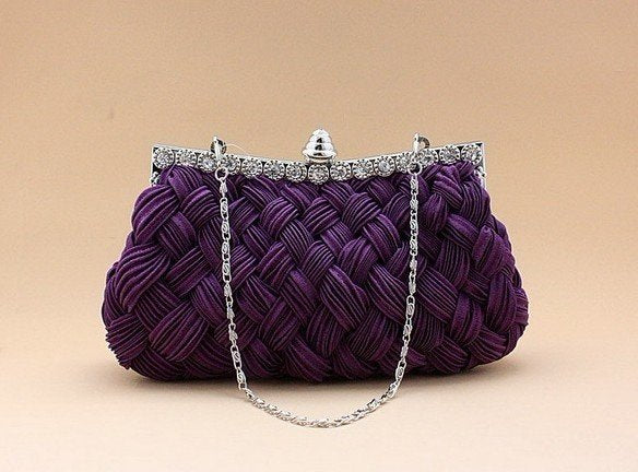 Hot spring Evening bag weave clutch bags woman handbag Silk Elegant Dinner Ladies&