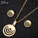 Jisensp Ecg Heartbeat Necklace Love Heart Necklaces Pendants for Women Gold Stainless Steel Jewelry Earrings Doctor Accessories
