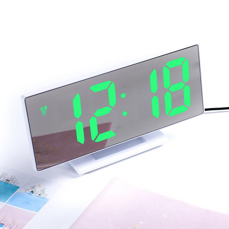 Reloj despertador Digital con espejo LED, reloj electrónico de mesa, relojes despertadores de escritorio, multifunción, Snooze Night, pantalla LED grande, regalo