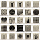 Pop Geometric Animal Cushion Cover Black White Linen Cushion Decorative Pillowcase Square High Quality Print Custom Throw Pillow