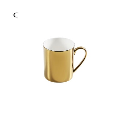 1PC Simple Ceramic Coffee Mug Bone Porcelain Water Cup Dinner Plate Couple Cups Gold Plated Drinkware 8 /10 inch Dessert Plate