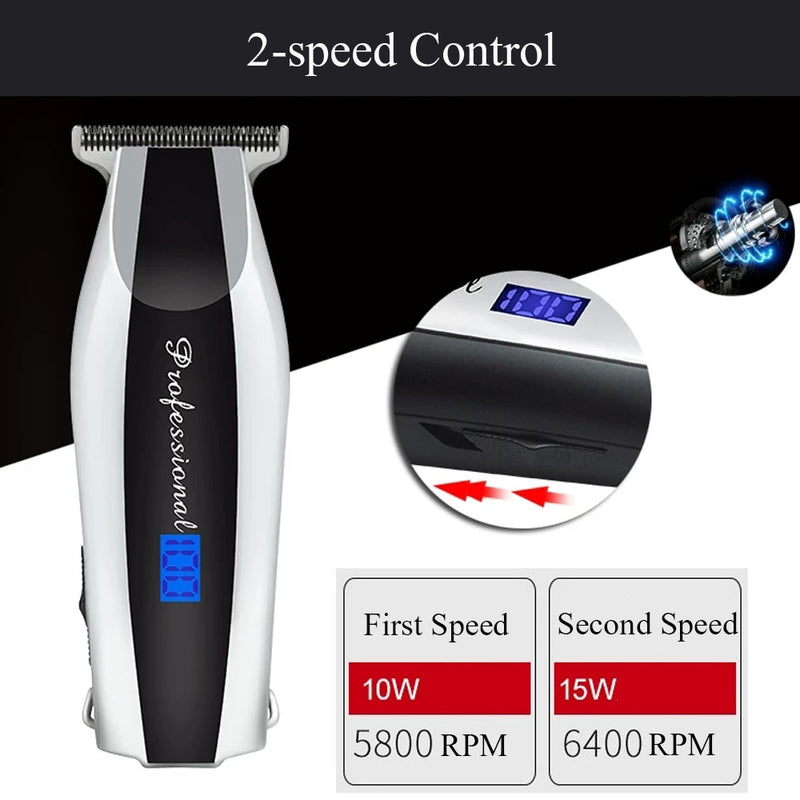 PULIS Professional Hair Clipper High Power Electric Hair Trimmer with Digital Display Home Barber Bald Tool Head Shaver Machine