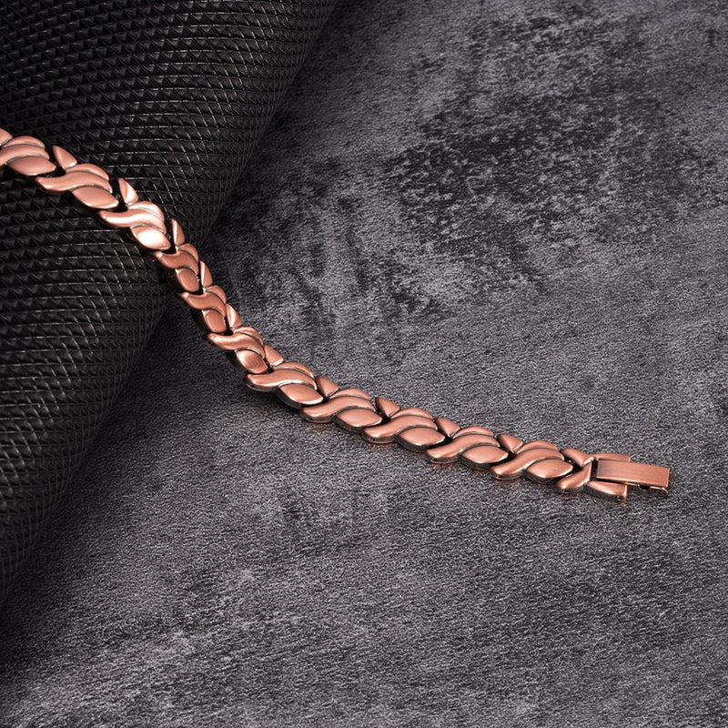 Magnetic Pure Copper Bracelets for Women Vintage Chain Health Energy Magnetic Bracelets &amp; Bangles for Arthritis Women Jewelry