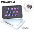 RISK 12 Uds M5 * 10MM bicicleta disco freno Rotor pernos de fijación TC4 titanio bicicleta MTB bicicleta ultraligero freno tornillo ciclismo accesorios