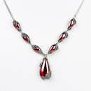 JIASHUNTAI Royal Gemstone Garnet 100% 925 Sterling Silver Necklace Pendant Chain Women Jewelry Wedding Birthday Gift