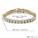 3mm-6mm Mens/Women  AAA+ Cubic Zirconia Tennis Bracelet Hip Hop Jewelry Iced Out 1 Row Gold Color CZ Charms Bracelet For Gifts