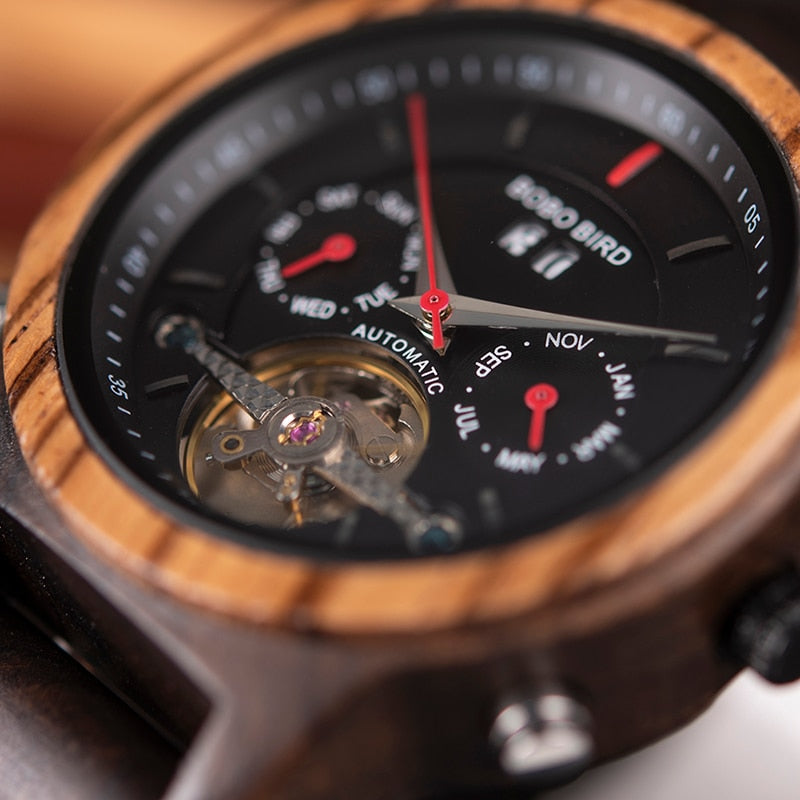 BOBO BIRD Mechanical Watches Men Top Brand Luxury Wooden Watch montre homme automatique W-Q27