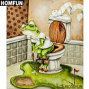 HOMFUN Full Square/Round Drill 5D DIY Diamond Painting "Frog toilet" 3D Embroidery Cross Stitch 5D Home Decor Gift A00622