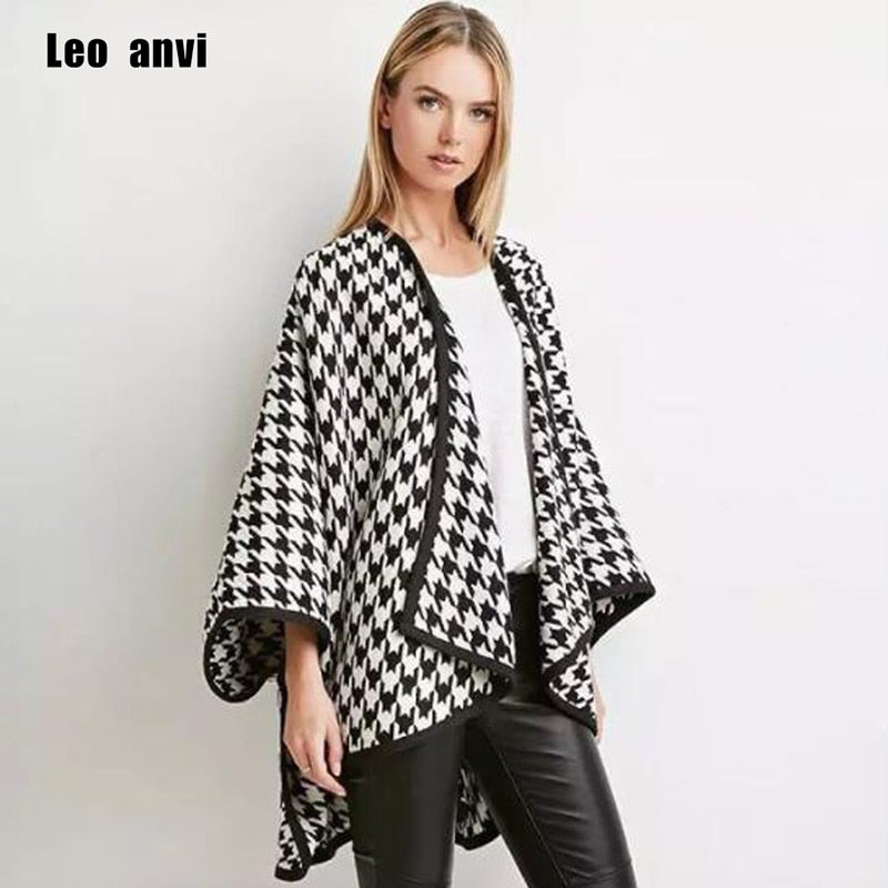 High Quality Winter Spring Fashion Wool Scarf Women Solid Thick Warm Knitted Scarves Houndstooth poncho Ladies Scarfs Shawls