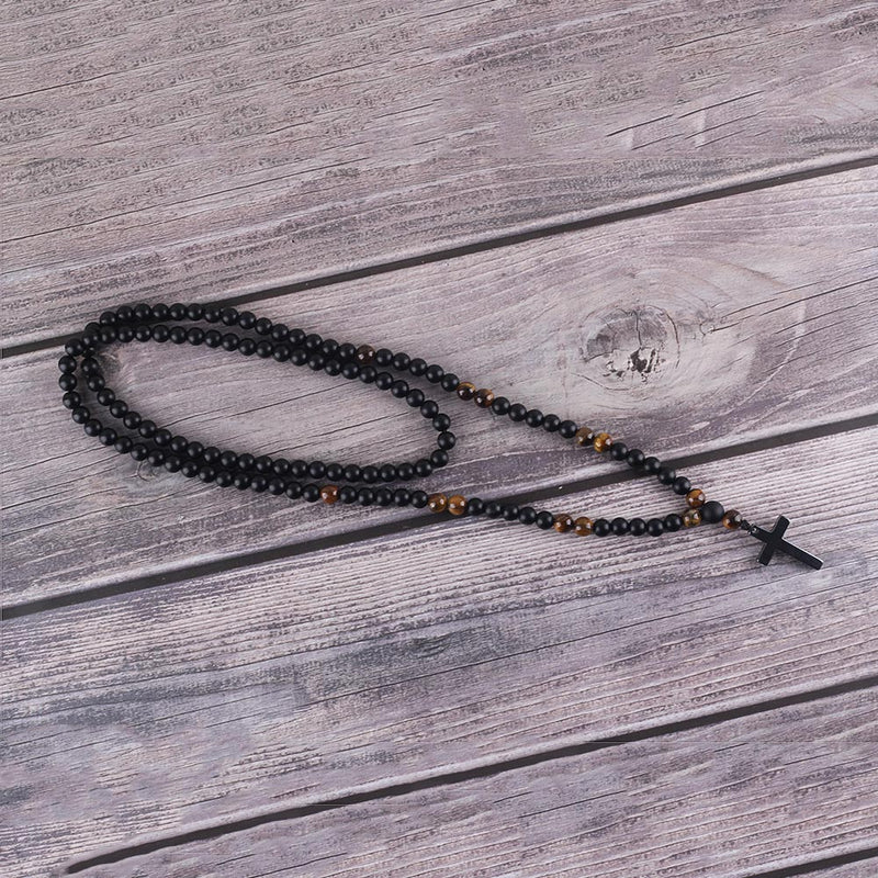 2019 Luxury Tiger eye natural stone Beads Long Necklace Men&