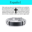 Vnox Laser Christian Lord's Prayer Cross Pulsera Hombres Ruso Español Hebreo Regalo Personalizado