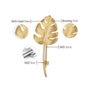 Lotus Fun Real 925 Sterling Silver Handmade Designer Fine Jewelry 18K Gold Creative Monstera Leaves Brooches for Women Bijoux