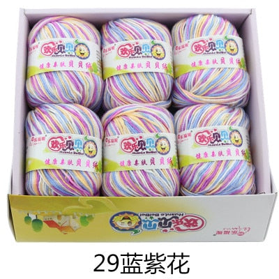 6balls/lot 73 Colors Milk Cotton Yarn Baby Wool Yarn DIY Knitting Children Sweater Hat Hand Knitted Yarn Knit Blanket Crochet