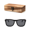 Retro men polarized women sunglasses Black wood Kids Couples sun glasses handmade  UV400 With bamboo wooden box
