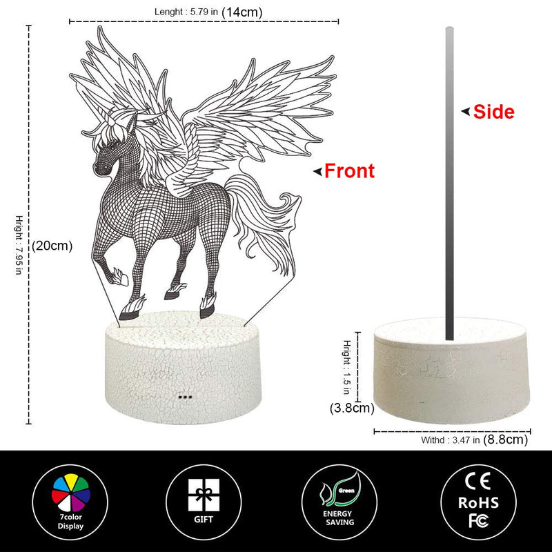 7 / 16 Color LED Table Desk Lamp Kids Gift Home Decoration LED Table Desk Lamp LED Night Light Unicorn 3D LED Night Light D25