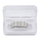 TOPGRILLZ Hip Hop GRILLZ Iced Out AAA Zircon Fang Mouth Teeth Grillz Caps Top &amp; Bottom Grill Set Men Women Vampire Grills