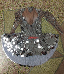 Vestido de piedra con espejos plateados brillantes, traje de bailarina de cantante femenina, traje de mono brillante, vestido de discoteca de una pieza, vestidos de fiesta Oufit