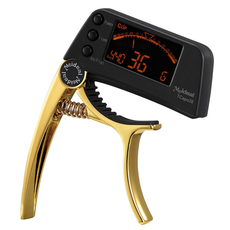 TCapo20 Acoustic Guitar Tuner Capo Guitar Capofret 2 in 1 Capo Tuner Metal for Electric Guitar Bass Chromatic Parts