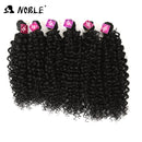Noble Synthetic Hair Weave 16-20 inch 7Pieces/lot Afro Kinky Curly Hair Bundles With Closure African lace For Women hair Extensi