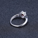 GEM'S BALLET 1,05 Karat runder natürlicher roter Granat klassischer Edelsteinring 100 % 925 Sterling Silber Trauringe für Damen Schmuck