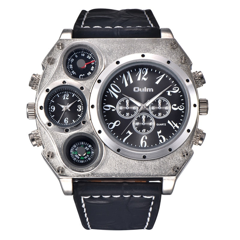 Oulm 1349 New Sport Watches Men Super Big Large Dial Male Quartz Clock Decorative Compass Luxury Men&