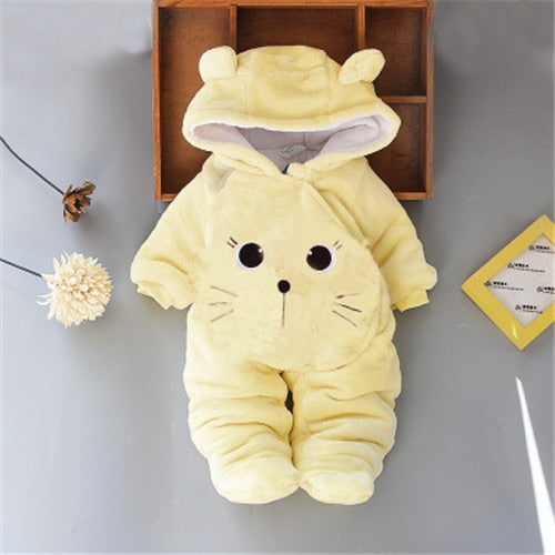 Newborn Baby Girl Clothes 0-3 months Winter Thick Warm Baby Footies Cotton Infant Kid&