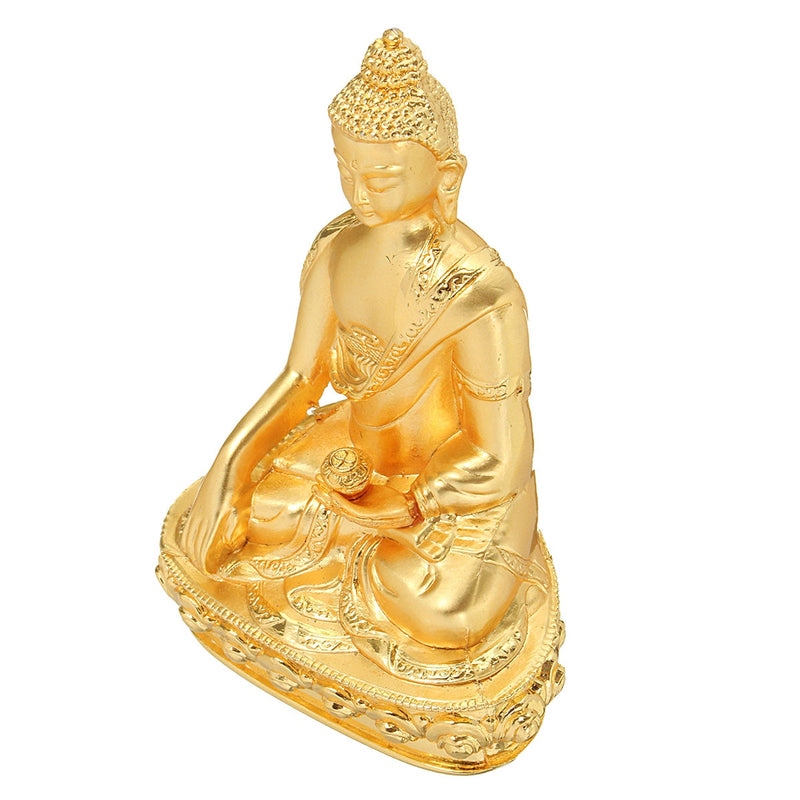 Legierung Tibetischer Buddhismus Shakyamuni Buddha Statue Goldene Statue 2.3x1.5 x 3.1''