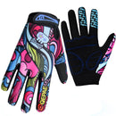 Guantes de ciclismo con estampado al por mayor para deportes de bicicleta, guantes de senderismo con dedos completos, guantes de malla de GEL para invierno para mujer
