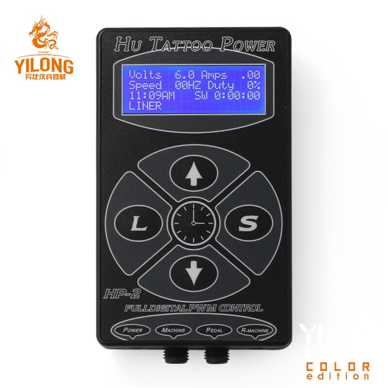 Newest Professional Black HP-2 Tattoo Power Supply Digital Dual LCD Display Tattoo Power Supply Machines Free Shipping