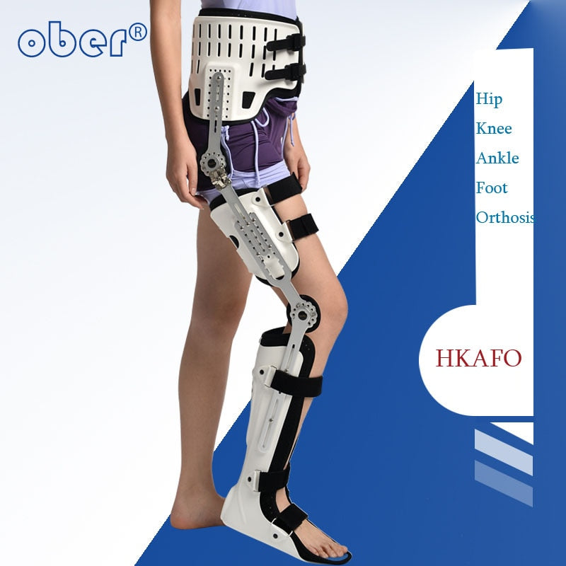 HKAFO cadera rodilla tobillo pie órtesis para fractura de cadera fractura de fémur femoral cadera inestabilidad fijación de extremidad inferior parálisis pierna