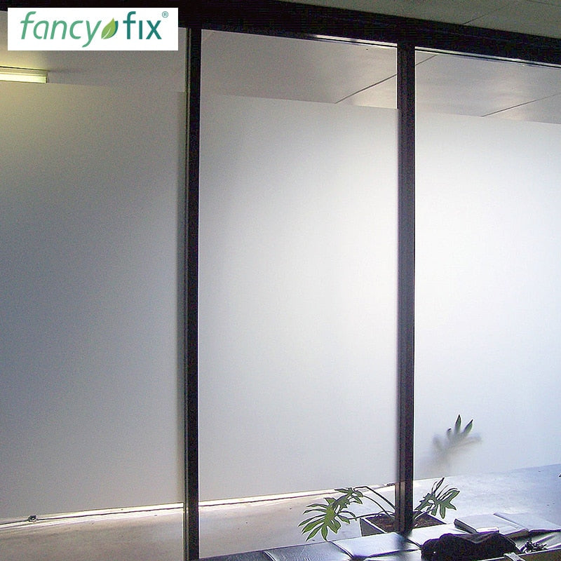 FANCY-FIX 45cm de ancho Película de ventana de vidrio esmerilado Privacidad, Oficina Baño Dormitorio Estático Adhesivo Película adhesiva de vidrio Sin pegamento