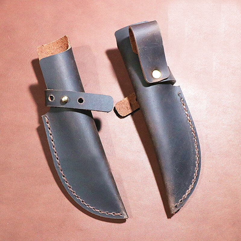 10-18cm Customized handmade manual first layer Crazy horse cowhide Fruit knife sheath, scabbard chef knife cover case