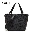 2022 Women Laser Geometry Bag Sequins Mirror Saser Plaid Folding Shoulder Bags Luminous Handbag Diamond Casual Tote Bucket Bag